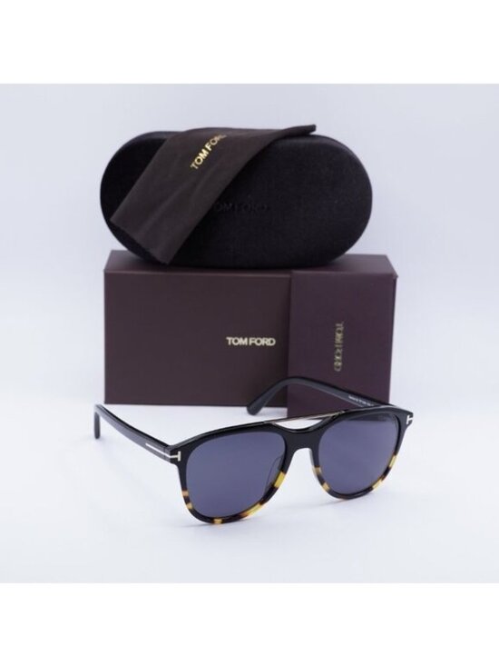 Tom Ford FT1098 05A Damian-02 Aviator Sunglasses - Black/Havana/Smoke